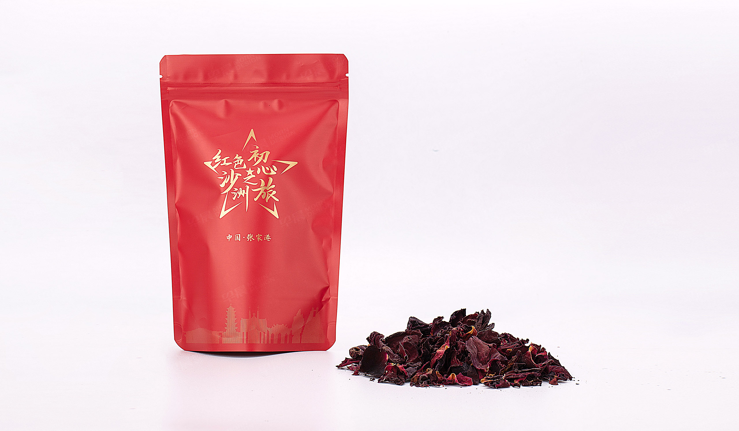 玫瑰花茶文創(chuàng)品牌包裝設(shè)計-紅色沙洲初心之旅-早晨設(shè)計包裝設(shè)計作品